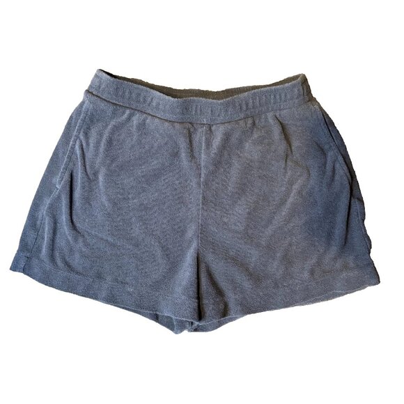 H&M Women's Dark Gray Terry Lounge Shorts Size Small Pockets Elastic Waist - Picture 1 of 6